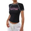 imageAvanova Women Raglan Colorblock Baby Tee Shirt Short Sleeve Summer Casual TopsBlack Girl