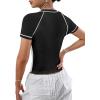imageAvanova Women Raglan Colorblock Baby Tee Shirt Short Sleeve Summer Casual TopsBlack Spider