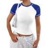 imageAvanova Women Raglan Colorblock Baby Tee Shirt Short Sleeve Summer Casual TopsBlue