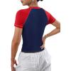 imageAvanova Women Raglan Colorblock Baby Tee Shirt Short Sleeve Summer Casual TopsBlue Red
