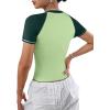 imageAvanova Women Raglan Colorblock Baby Tee Shirt Short Sleeve Summer Casual TopsGrass Green