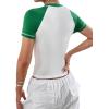 imageAvanova Women Raglan Colorblock Baby Tee Shirt Short Sleeve Summer Casual TopsGreen