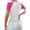 imageAvanova Women Raglan Colorblock Baby Tee Shirt Short Sleeve Summer Casual TopsHot Pink