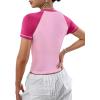 imageAvanova Women Raglan Colorblock Baby Tee Shirt Short Sleeve Summer Casual TopsPink