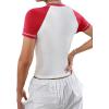 imageAvanova Women Raglan Colorblock Baby Tee Shirt Short Sleeve Summer Casual TopsRed White
