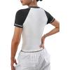 imageAvanova Women Raglan Colorblock Baby Tee Shirt Short Sleeve Summer Casual TopsWhite Tree