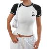imageAvanova Women Raglan Colorblock Baby Tee Shirt Short Sleeve Summer Casual TopsWhite Tree
