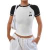 imageAvanova Women Raglan Colorblock Baby Tee Shirt Short Sleeve Summer Casual TopsWhite Tree