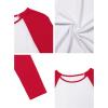 imageAvanova Women Raglan Colorblock Long Sleeve Crewneck Tee Shirts Slim Casual TopsRed White