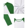 imageAvanova Women Raglan Colorblock Long Sleeve Crewneck Tee Shirts Slim Casual TopsWhite Green