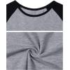 imageAvanova Women Raglan Long Sleeve Crew Neck Crop Top Color Block Casual Tee ShirtsBlack Grey