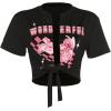 imageAvanova Women Sexy Tie Front Crop Tops Short Sleeve Summer Casual Club Tee ShirtBlack Moto
