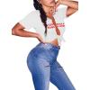 imageAvanova Women Sexy Tie Front Crop Tops Short Sleeve Summer Casual Club Tee ShirtGirl White