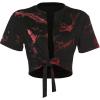 imageAvanova Women Sexy Tie Front Crop Tops Short Sleeve Summer Casual Club Tee ShirtRed Black