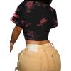 imageAvanova Women Sexy Tie Front Crop Tops Short Sleeve Summer Casual Club Tee ShirtRed Black