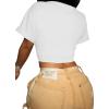 imageAvanova Women Sexy Tie Front Crop Tops Short Sleeve Summer Casual Club Tee ShirtWhite Moto