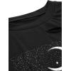 imageAvanova Women Skull Finger Graphic Distressed Tee Shirt Ripped Short Sleeve Crop TopsBlack Moon