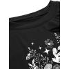 imageAvanova Women Skull Finger Graphic Distressed Tee Shirt Ripped Short Sleeve Crop TopsBlack Mushroomc