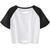 imageAvanova Women Skull Finger Graphic Distressed Tee Shirt Ripped Short Sleeve Crop TopsBlack White B