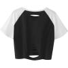imageAvanova Women Skull Finger Graphic Distressed Tee Shirt Ripped Short Sleeve Crop TopsBlack White a
