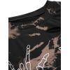imageAvanova Women Skull Finger Graphic Distressed Tee Shirt Ripped Short Sleeve Crop TopsTie Dye Brown