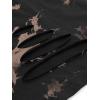 imageAvanova Women Skull Finger Graphic Distressed Tee Shirt Ripped Short Sleeve Crop TopsTie Dye Brown