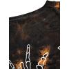 imageAvanova Women Skull Finger Graphic Distressed Tee Shirt Ripped Short Sleeve Crop TopsTie Dye Orange