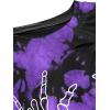 imageAvanova Women Skull Finger Graphic Distressed Tee Shirt Ripped Short Sleeve Crop TopsTie Dye Purple