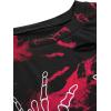 imageAvanova Women Skull Finger Graphic Distressed Tee Shirt Ripped Short Sleeve Crop TopsTie Dye Red