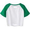imageAvanova Women Skull Finger Graphic Distressed Tee Shirt Ripped Short Sleeve Crop TopsWhite Green