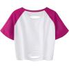 imageAvanova Women Skull Finger Graphic Distressed Tee Shirt Ripped Short Sleeve Crop TopsWhite Pink
