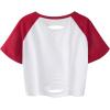 imageAvanova Women Skull Finger Graphic Distressed Tee Shirt Ripped Short Sleeve Crop TopsWhite Red