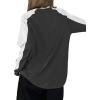 imageAvanova Women Star Graphic Raglan Long Sleeve Tee Shirt Color Block Loose TopBlack White