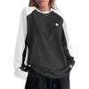 imageAvanova Women Star Graphic Raglan Long Sleeve Tee Shirt Color Block Loose TopBlack White