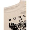 imageAvanova Women Sun Moon Graphic Distressed Crop Top Oversized Short Sleeve Ripped Tee ShirtApricot Wset