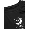imageAvanova Women Sun Moon Graphic Distressed Crop Top Oversized Short Sleeve Ripped Tee ShirtBlack Moon