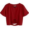 imageAvanova Women Sun Moon Graphic Distressed Crop Top Oversized Short Sleeve Ripped Tee ShirtMoon Red