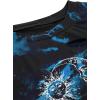 imageAvanova Women Sun Moon Graphic Distressed Crop Top Oversized Short Sleeve Ripped Tee ShirtTie Dye Blue