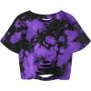 imageAvanova Women Sun Moon Graphic Distressed Crop Top Oversized Short Sleeve Ripped Tee ShirtTie Dye Purple