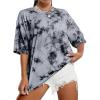 imageAvanova Women Graphic Letter Print Oversized T Shirt Short Sleeve Casual Summer Loose Fit Tee TopTie Dye Grey Light
