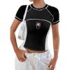 imageAvanova Women Raglan Colorblock Baby Tee Shirt Short Sleeve Summer Casual TopsBlack Spider