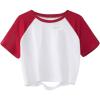 imageAvanova Women Skull Finger Graphic Distressed Tee Shirt Ripped Short Sleeve Crop TopsWhite Red