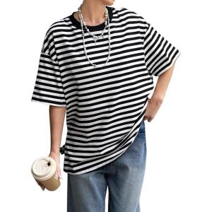 imageAvanova Women Graphic Letter Print Oversized T Shirt Short Sleeve Casual Summer Loose Fit Tee TopBlack Striped