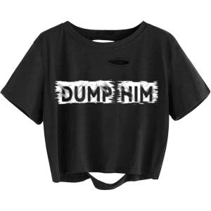 imageAvanova Women Los Angeles Graphic Distressed Oversized Crop Top Short Sleeve Ripped Boxy Loose Tee ShirtBlack B L