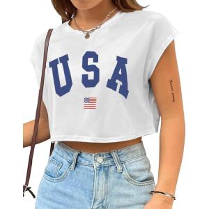 imageAvanova Women Oversized Batwing Boxy Tee Shirt Crewneck Loose Short Sleeve Crop TopWhite Usa