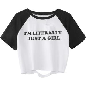 imageAvanova Women Skull Finger Graphic Distressed Tee Shirt Ripped Short Sleeve Crop TopsBlack White B