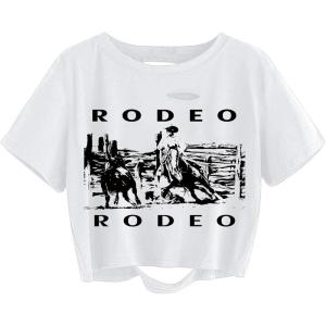 imageAvanova Women Sun Moon Graphic Distressed Crop Top Oversized Short Sleeve Ripped Tee ShirtWhite Lx01
