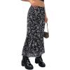imageAvanova Women Ditsy Floral Bohemia Mesh Mermaid Skirt High Waist Summer Midi SkirtsBlack Floral