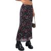imageAvanova Women Ditsy Floral Bohemia Mesh Mermaid Skirt High Waist Summer Midi SkirtsBlack Floral C