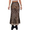 imageAvanova Women Ditsy Floral Bohemia Mesh Mermaid Skirt High Waist Summer Midi SkirtsBrown Leopard